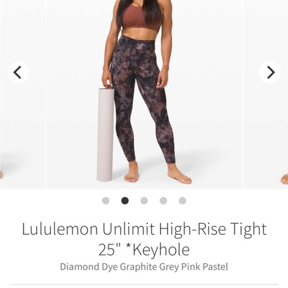 Lululemon Graphite and Pink Diamond Dye Tights